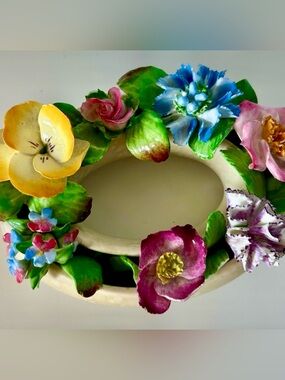 Vintage Coalport Floral Wreath Bowl England Cottagecore Decor